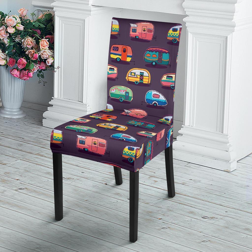 Camper Van Pattern Print Chair Cover-grizzshop