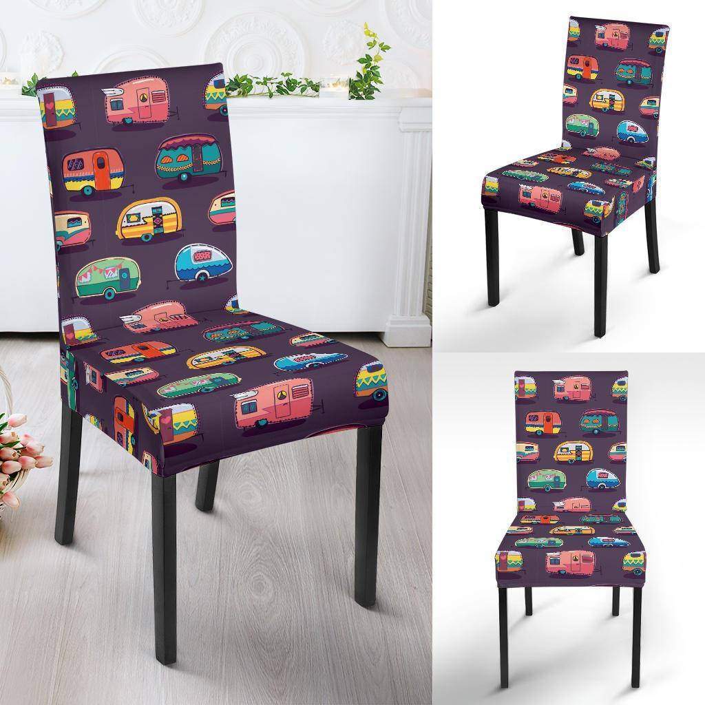 Camper Van Pattern Print Chair Cover-grizzshop