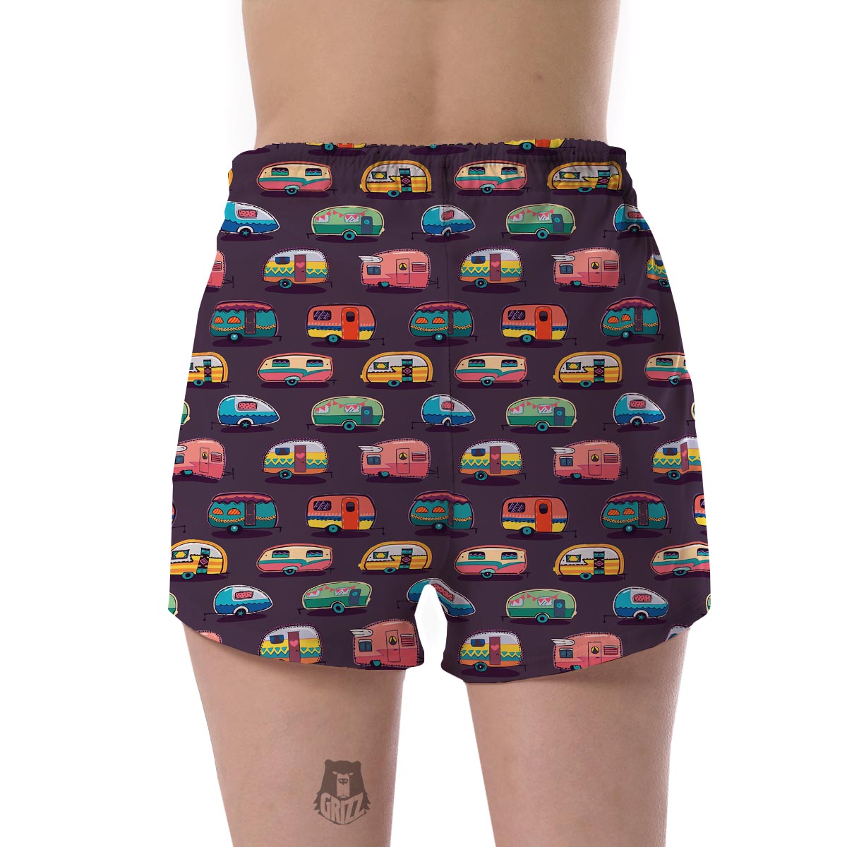 Camper Van Pattern Print Women's Shorts-grizzshop