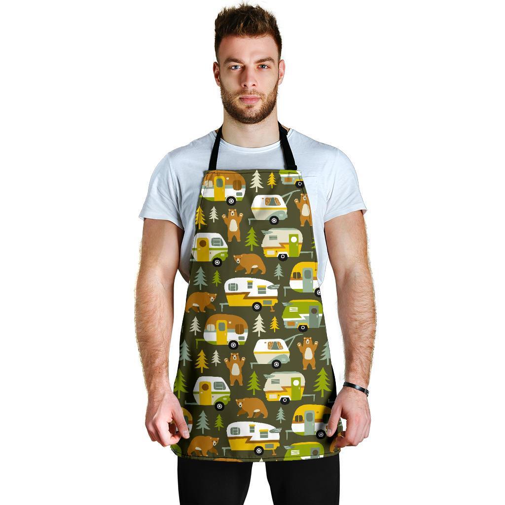 Camper Van Print Pattern Men's Apron-grizzshop