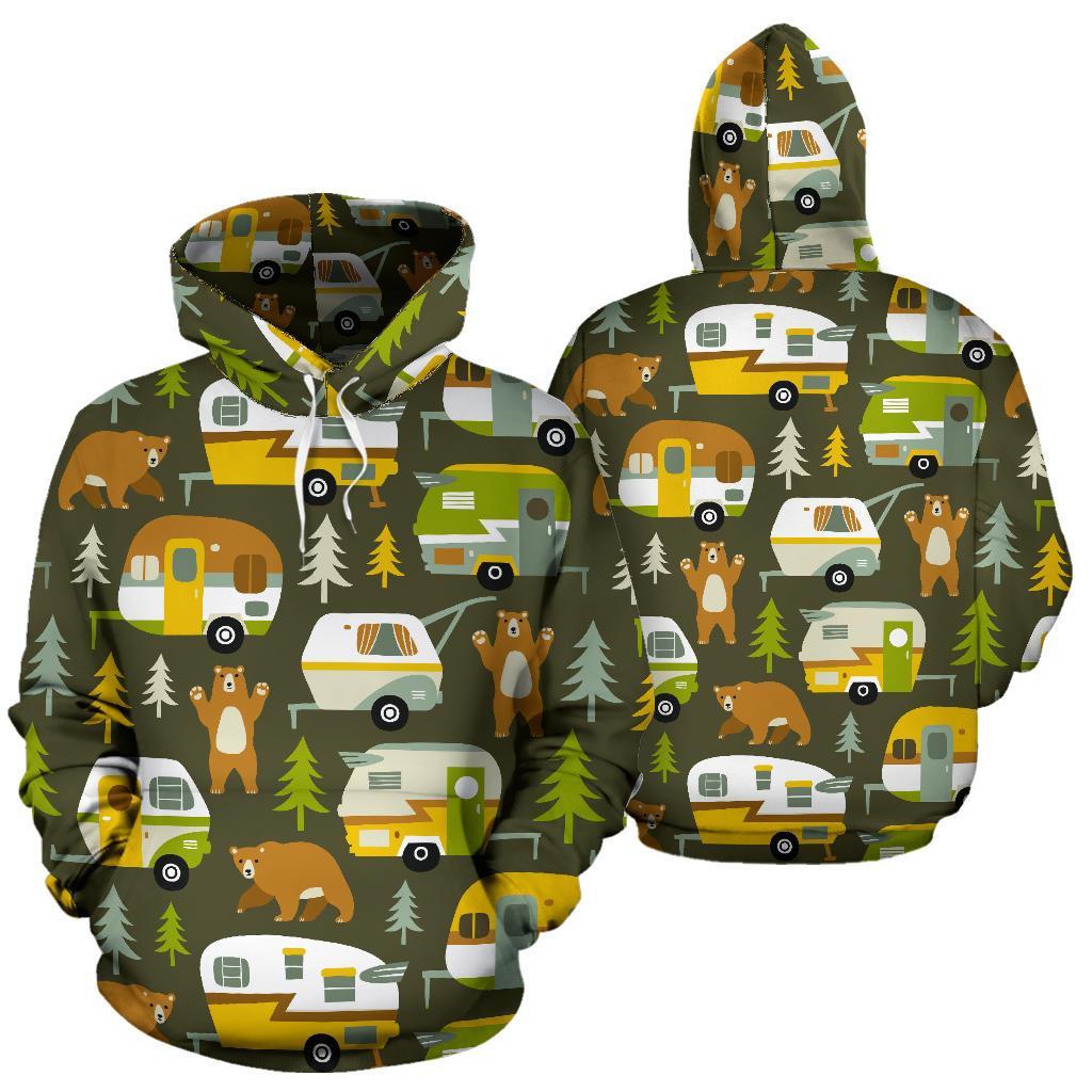 Camper Van Print Pattern Women Men Pullover Hoodie-grizzshop
