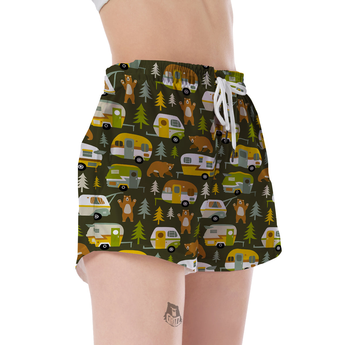 Camper Van Print Pattern Women's Shorts-grizzshop