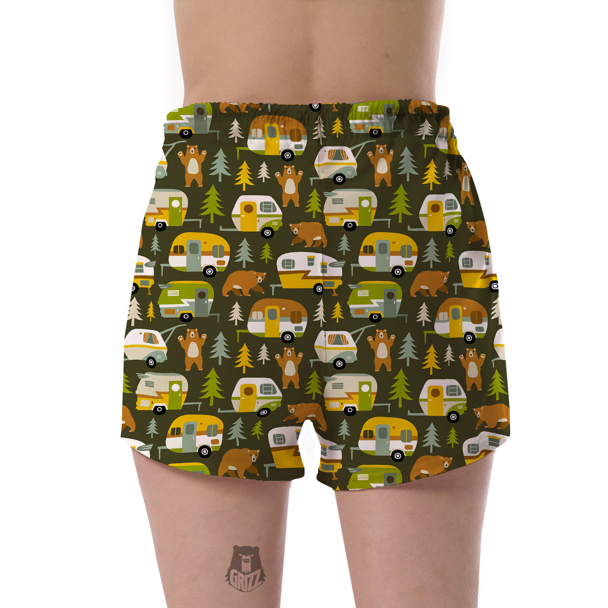 Camper Van Print Pattern Women's Shorts-grizzshop