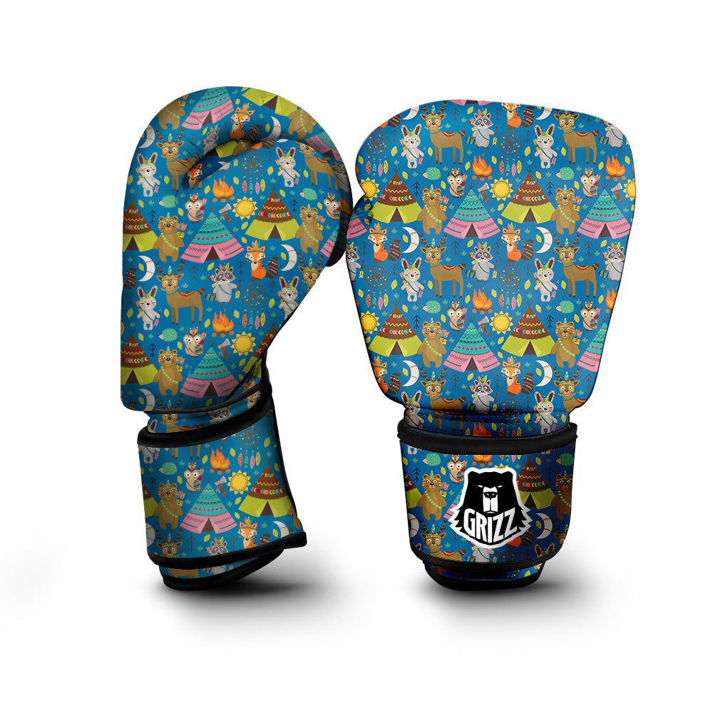 Camping Animal Print Pattern Boxing Gloves-grizzshop