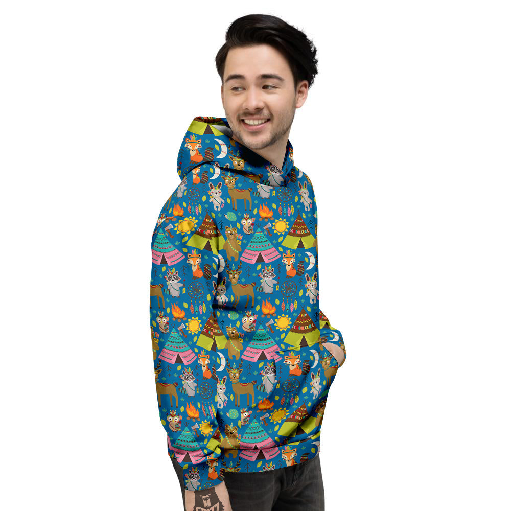 Camping Animal Print Pattern Men's Hoodie-grizzshop