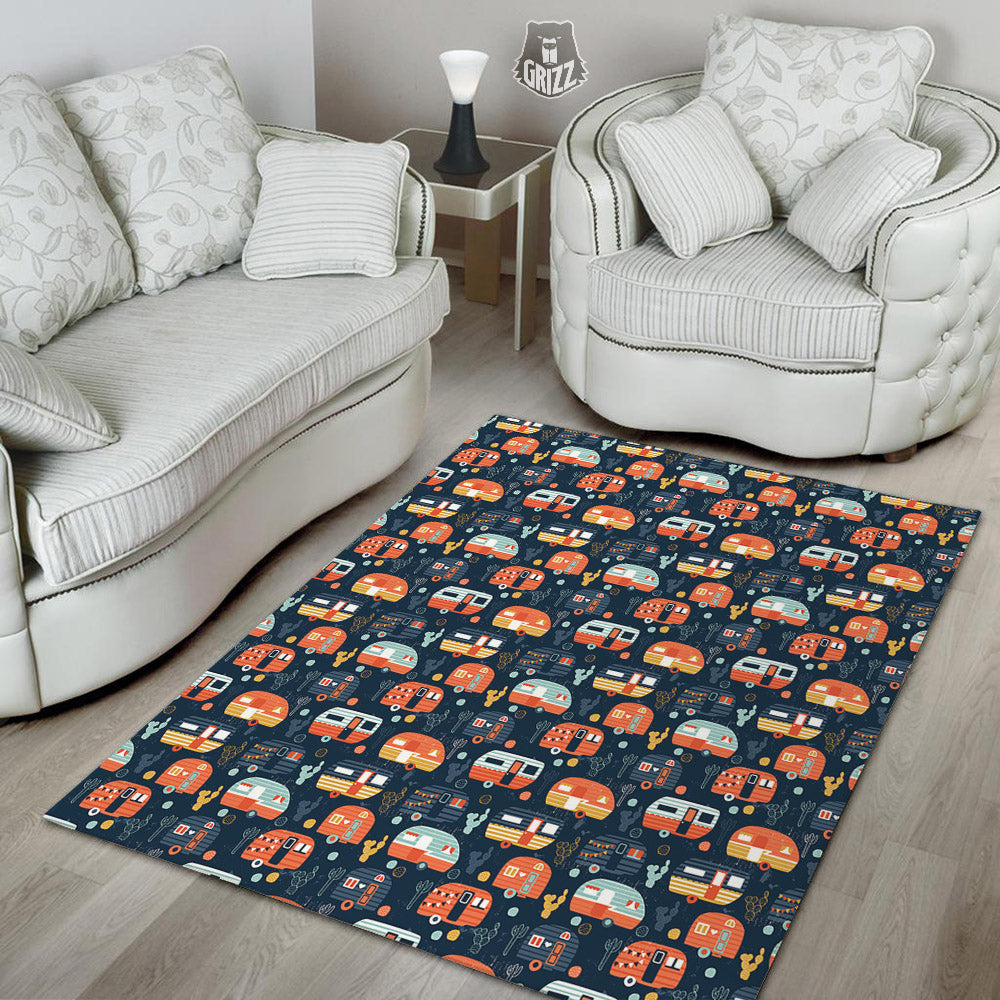 Camping Caravan Print Pattern Floor Mat-grizzshop