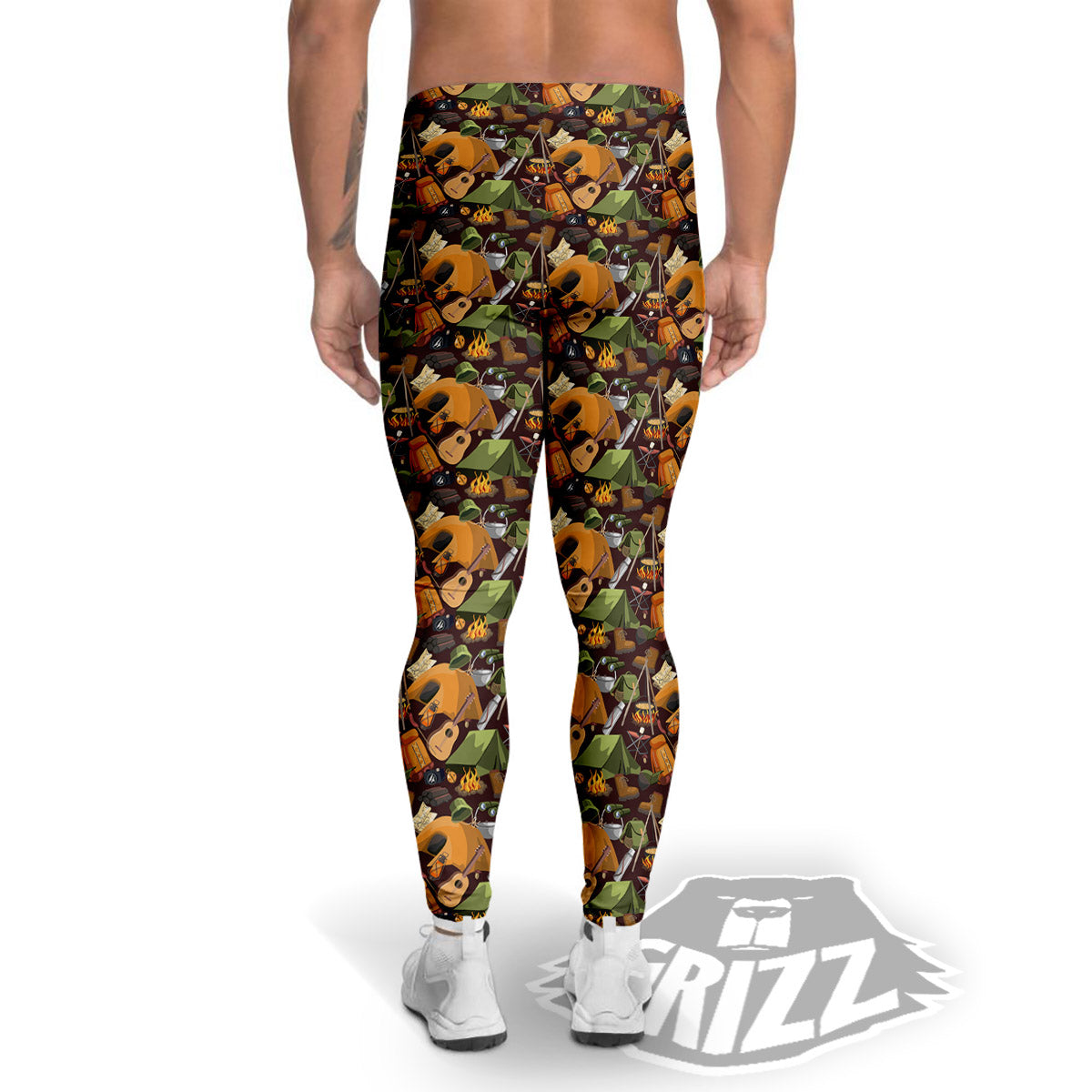 Camping Equipment Print Pattern Men's Leggings-grizzshop