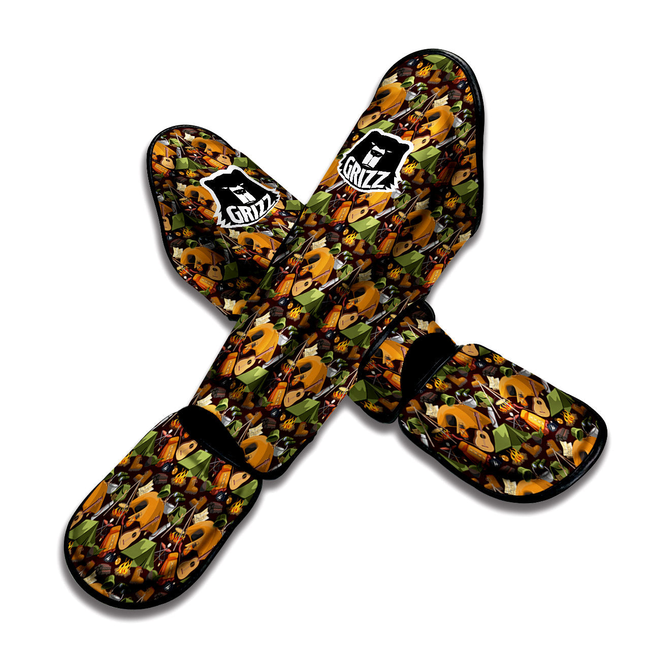 Camping Equipment Print Pattern Muay Thai Shin Guards-grizzshop