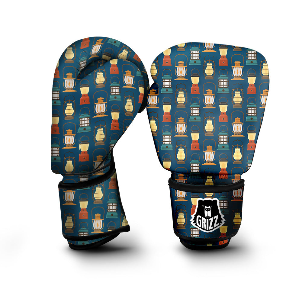 Camping Lantern Vintage Print Pattern Boxing Gloves-grizzshop