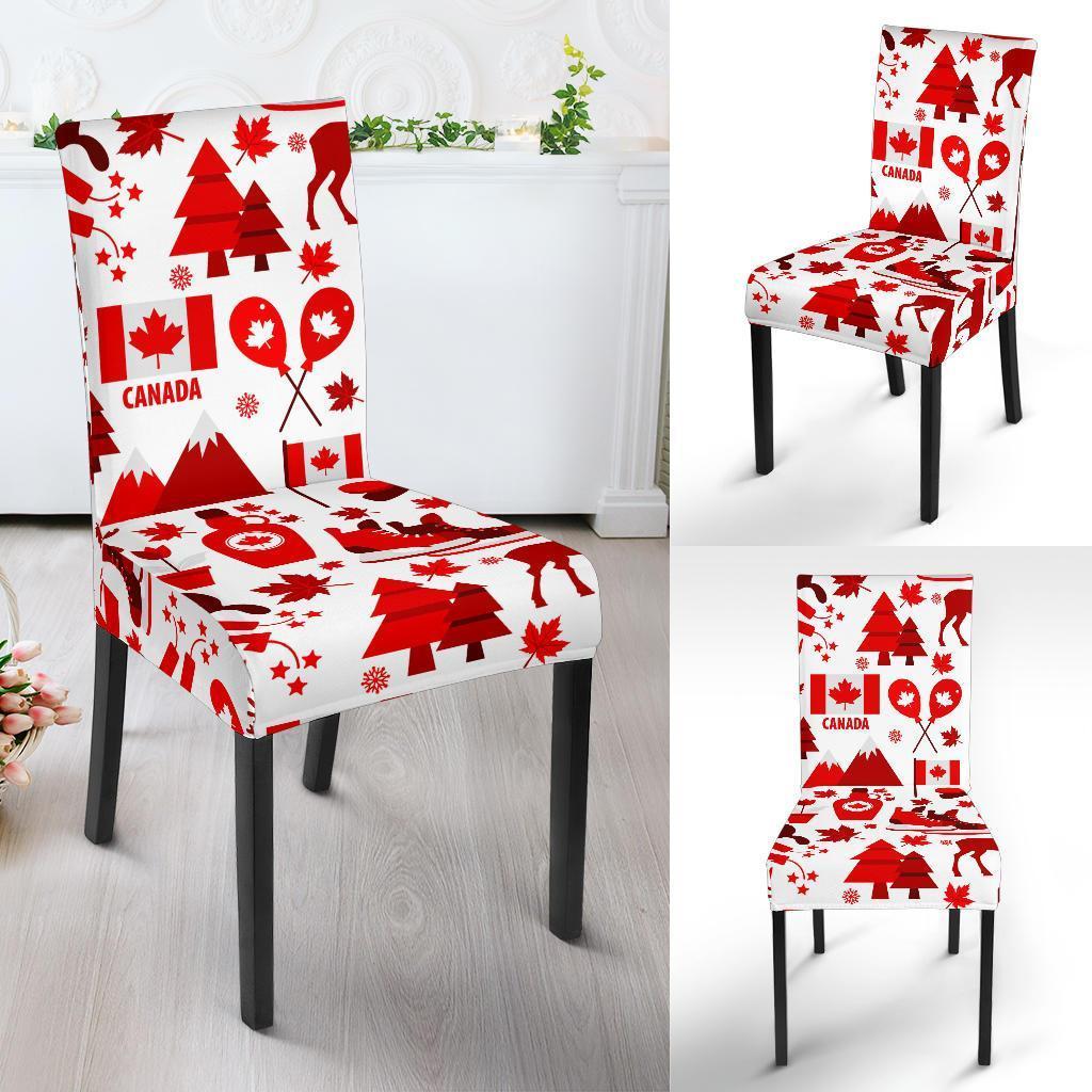 Canada Love Pattern Print Chair Cover-grizzshop