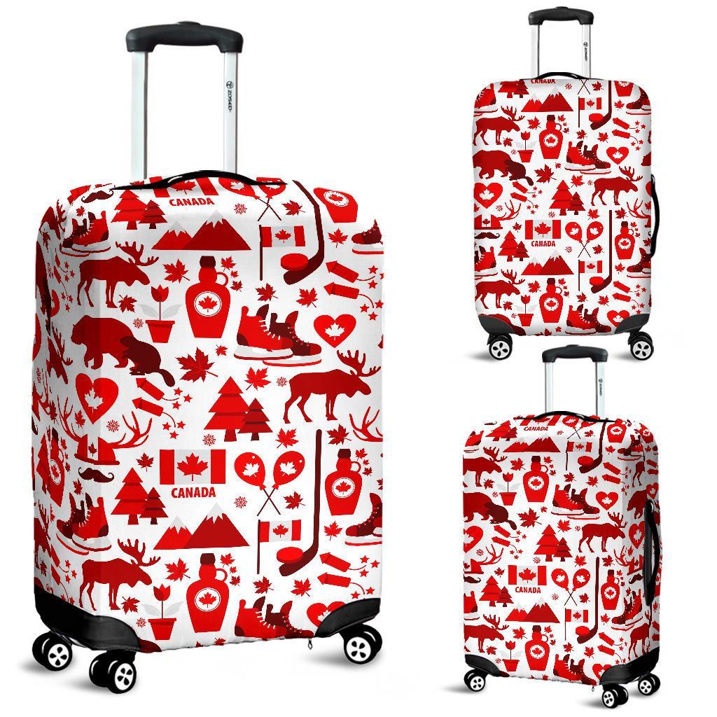 Canada Love Pattern Print Luggage Cover Protector-grizzshop