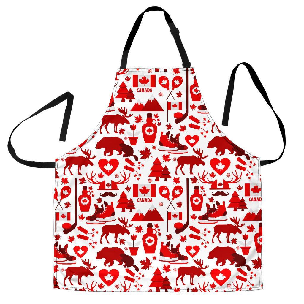 Canada Love Pattern Print Men's Apron-grizzshop