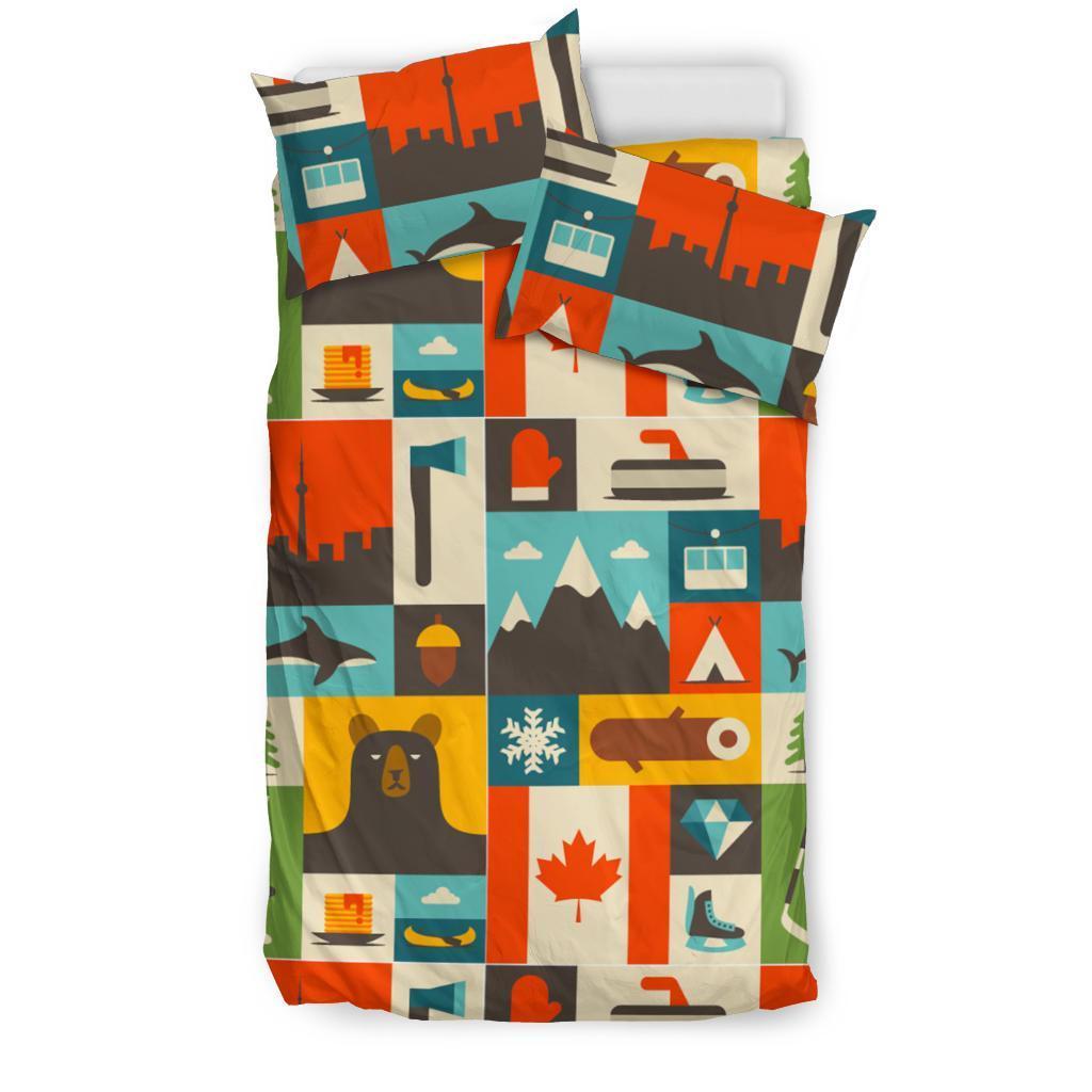 Canada Pattern Print Duvet Cover Bedding Set-grizzshop