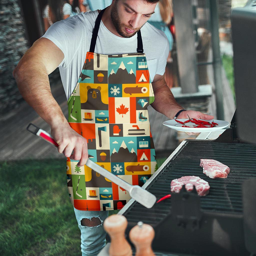 Canada Pattern Print Men's Apron-grizzshop
