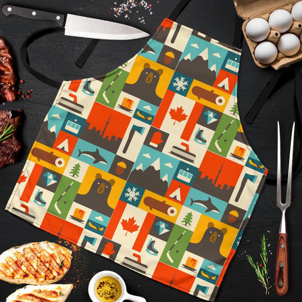Canada Pattern Print Men's Apron-grizzshop