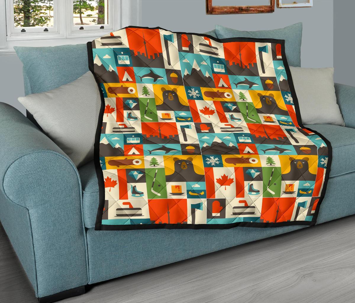 Canada Pattern Print Quilt-grizzshop