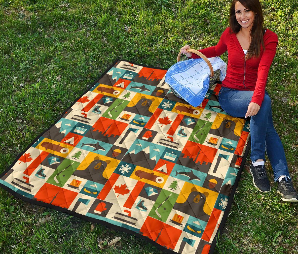 Canada Pattern Print Quilt-grizzshop