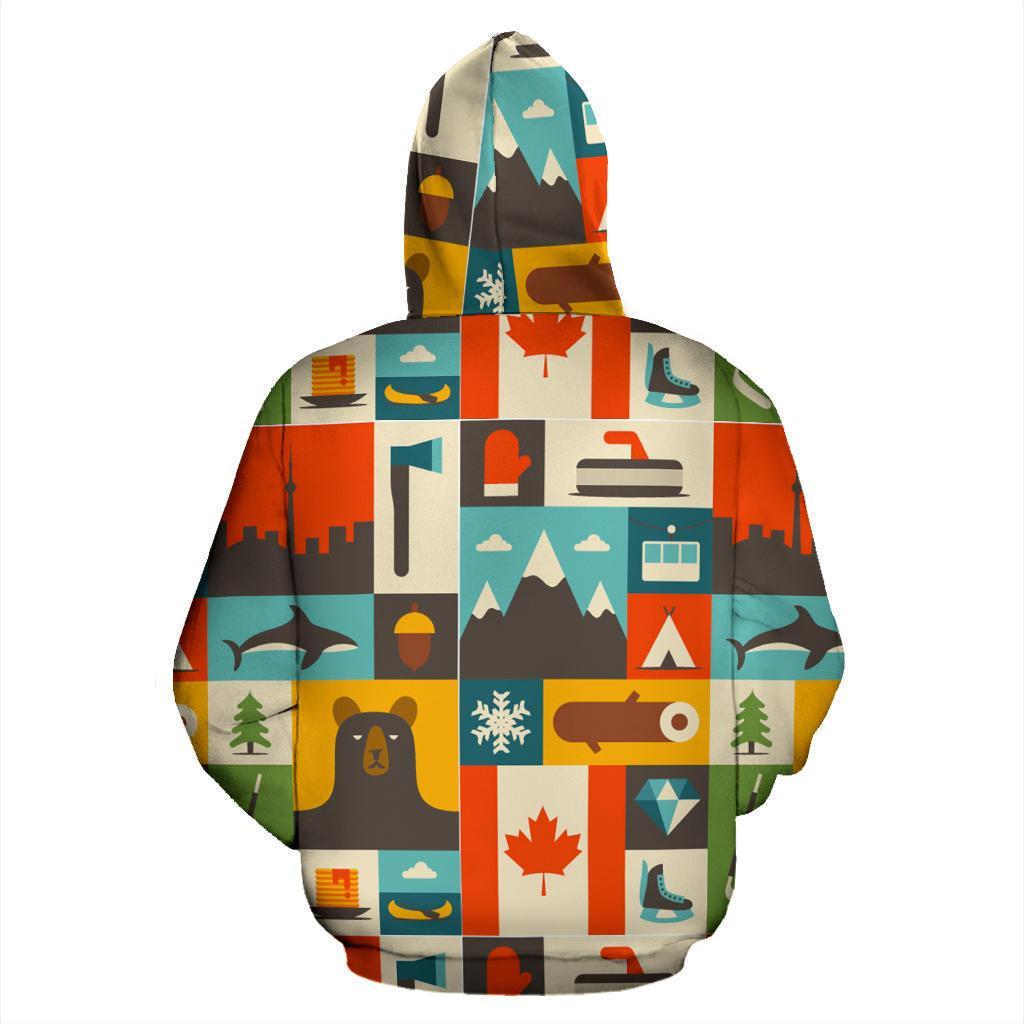 Canada Pattern Print Women Men Pullover Hoodie-grizzshop