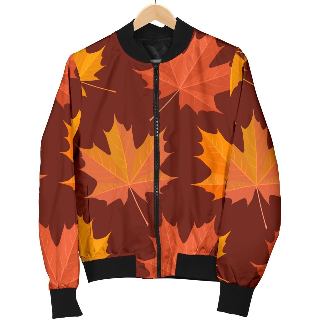 Canada Print Pattern Women Casual Bomber Jacket-grizzshop