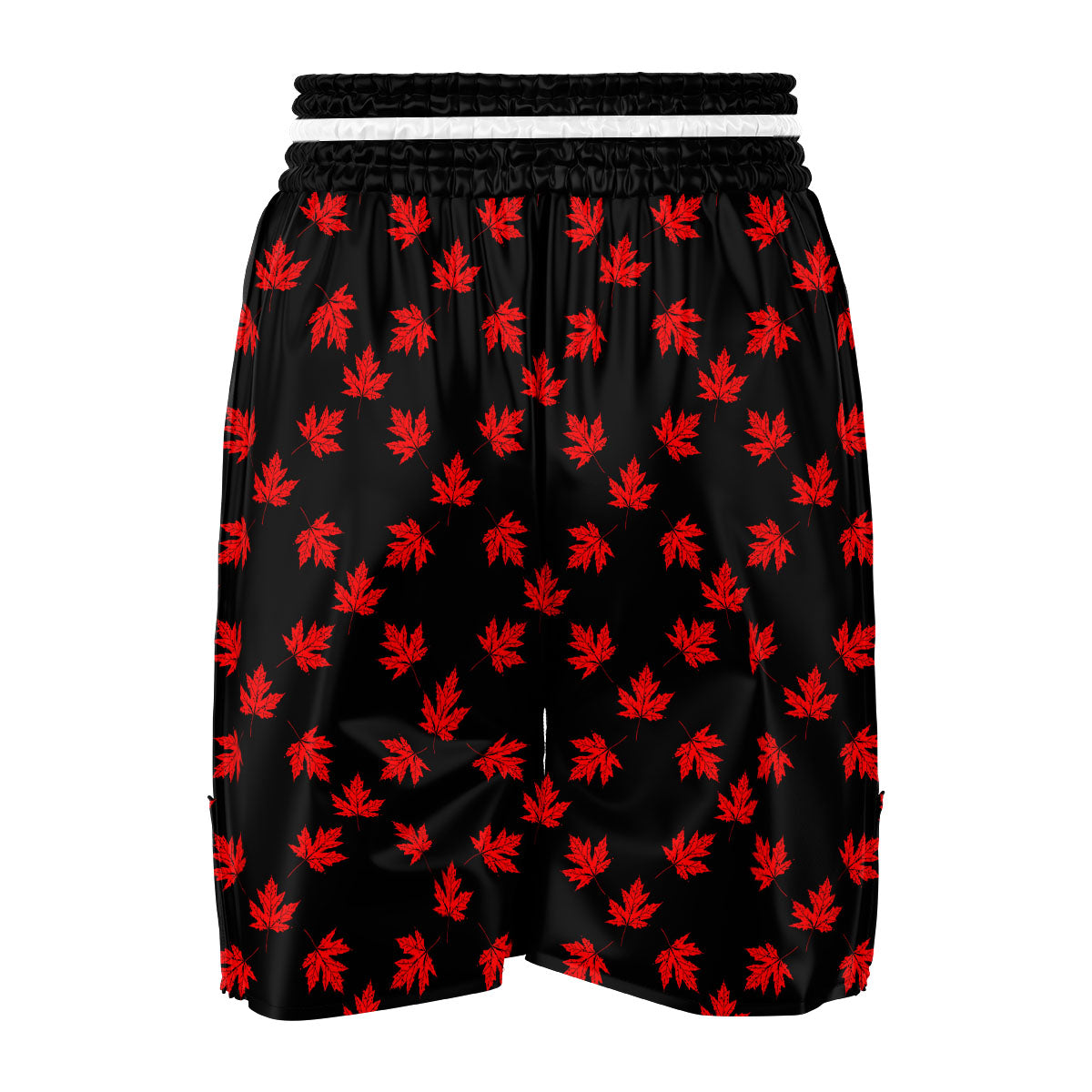 Canadian Maple Leaf Red And Black Print Boxing Shorts-grizzshop