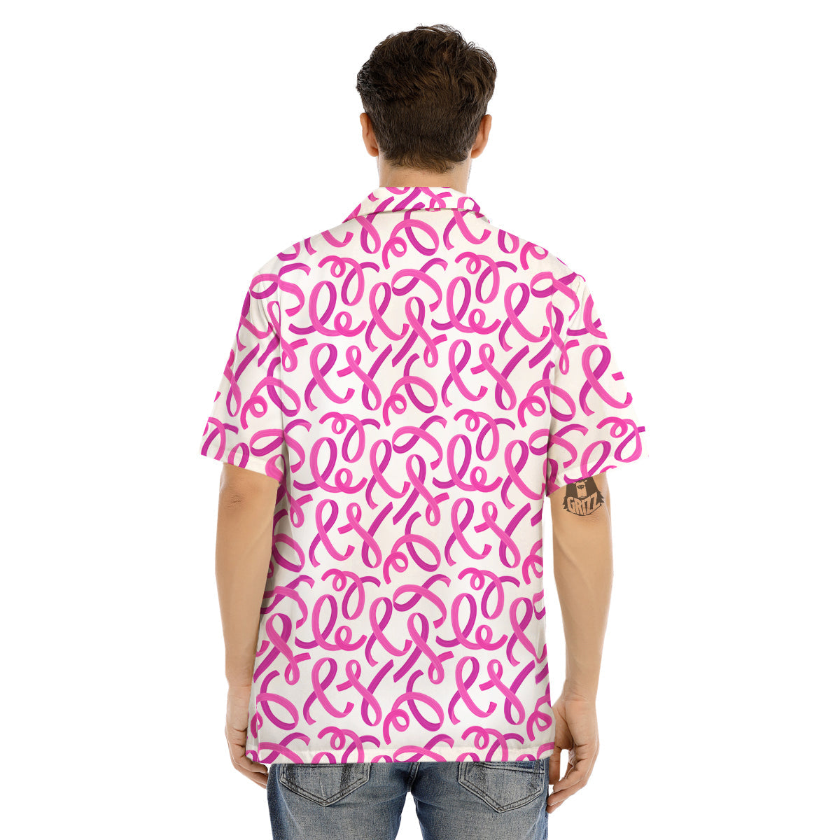 Cancer Awareness Print Pattern Men's Hawaiian Shirt-grizzshop