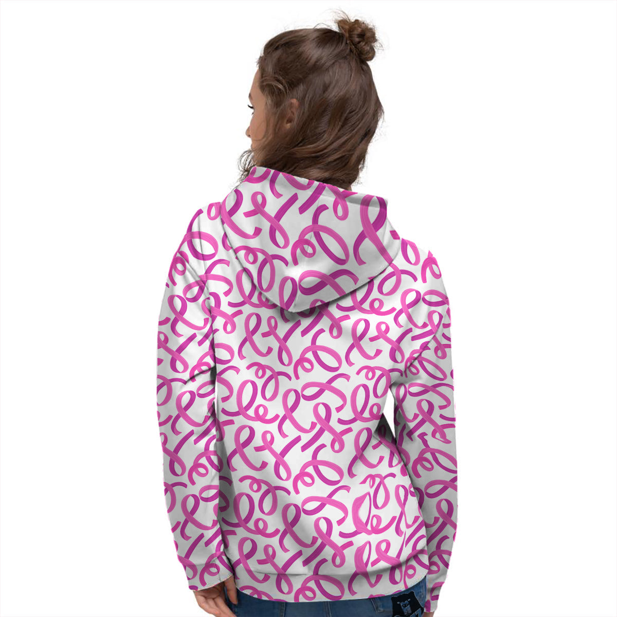Cancer Awareness Print Pattern Women's Hoodie-grizzshop
