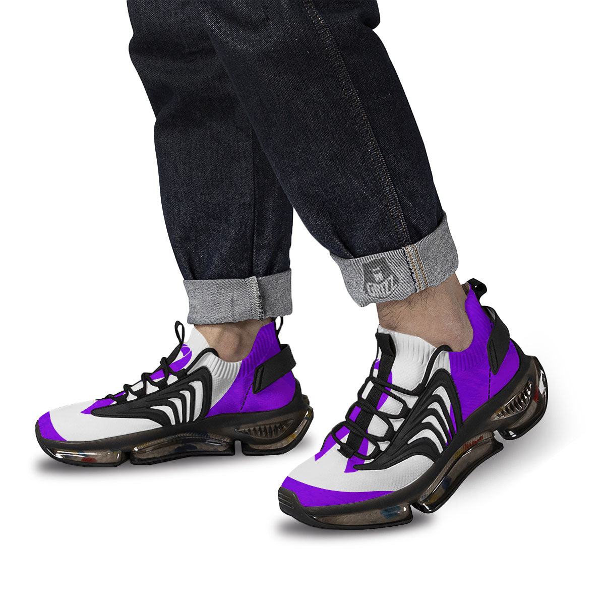 Cancer Awareness Ribbon Purple Print Black Gym Shoes-grizzshop