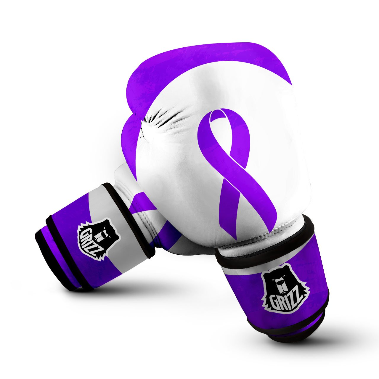 Cancer Awareness Ribbon Purple Print Boxing Gloves-grizzshop