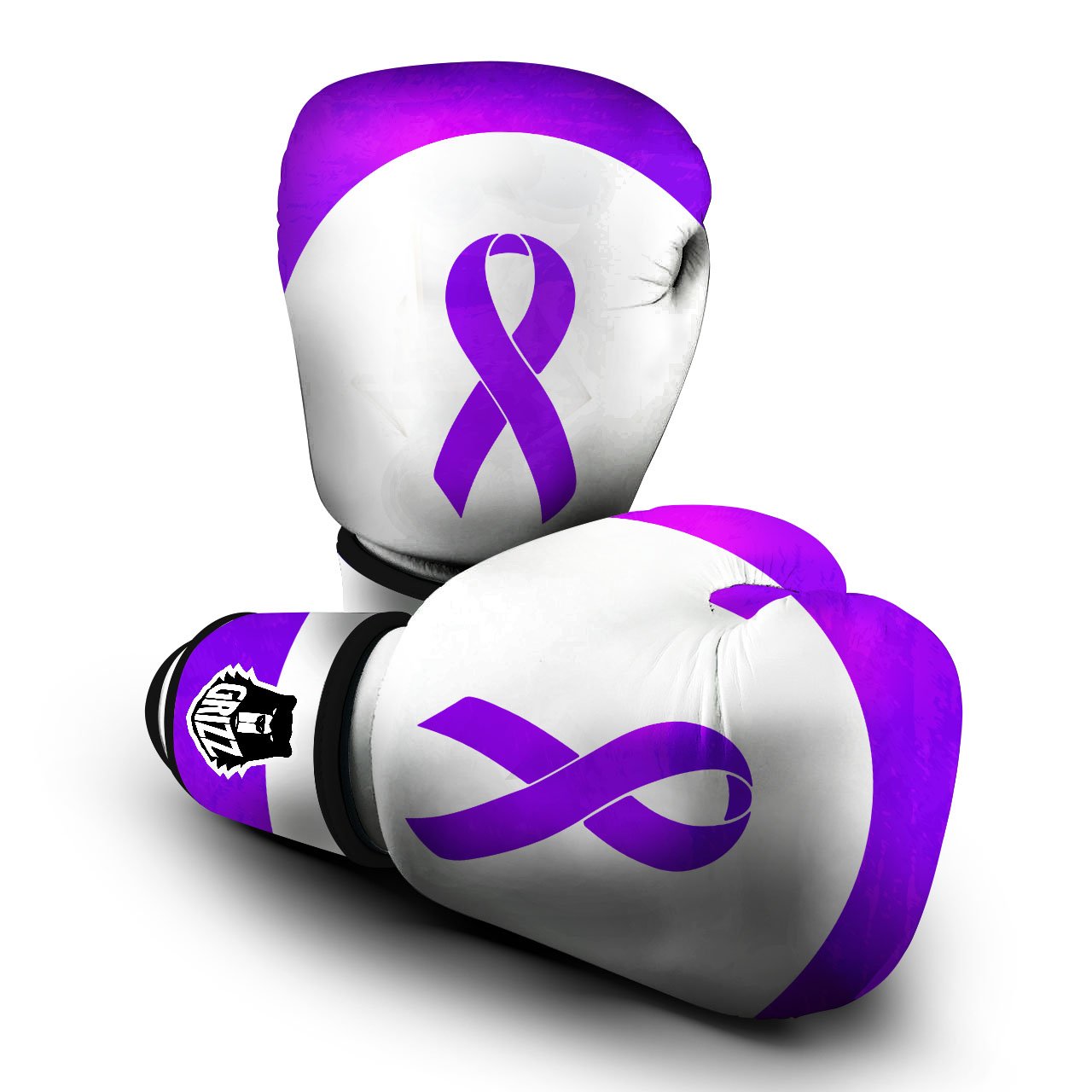 Cancer Awareness Ribbon Purple Print Boxing Gloves-grizzshop