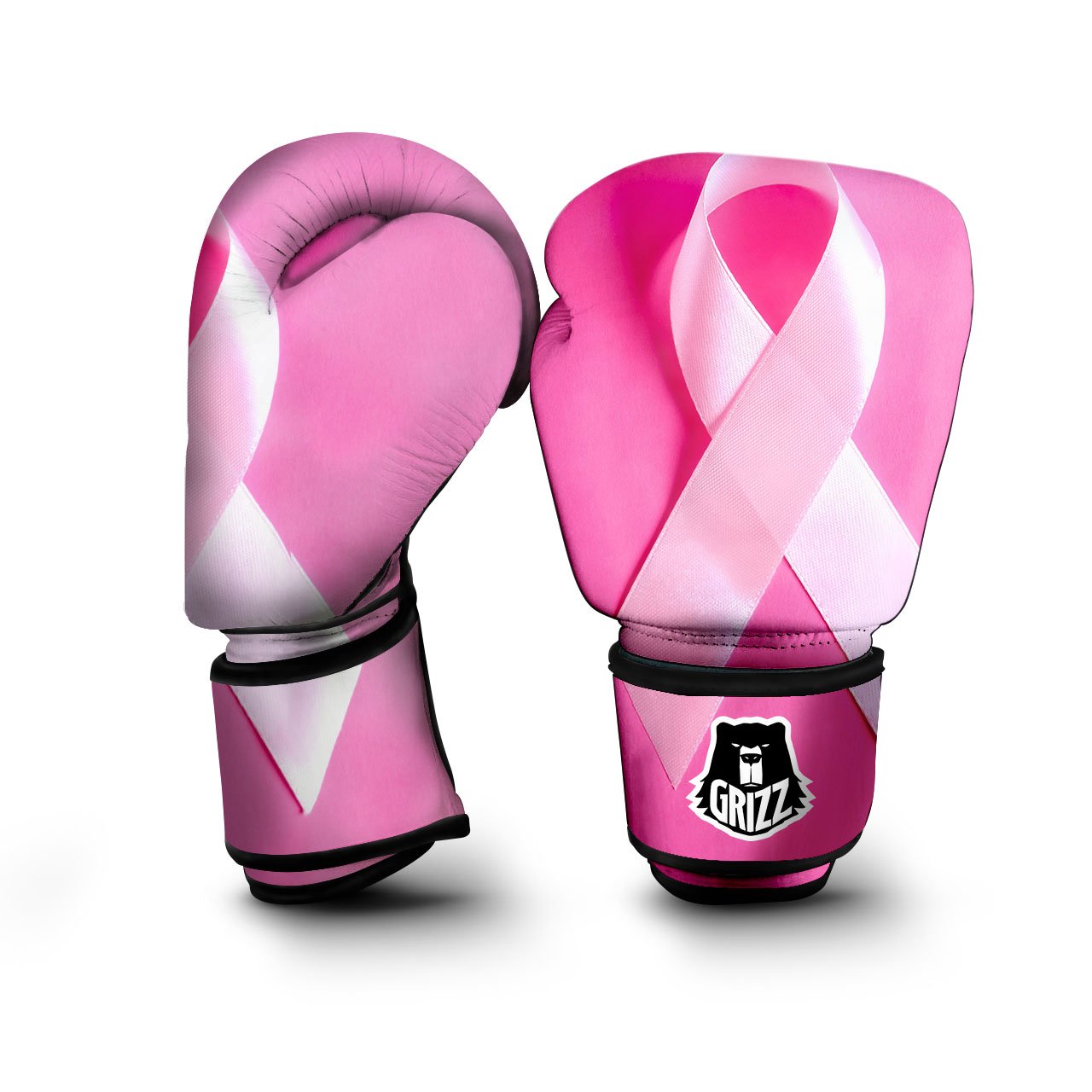 Cancer Breast Little Ribbon Print Boxing Gloves-grizzshop