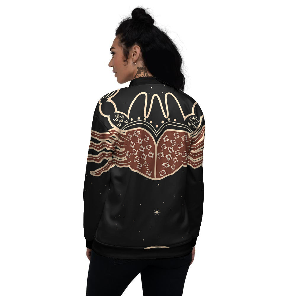 Cancer Constellation Print Women's Bomber Jacket-grizzshop
