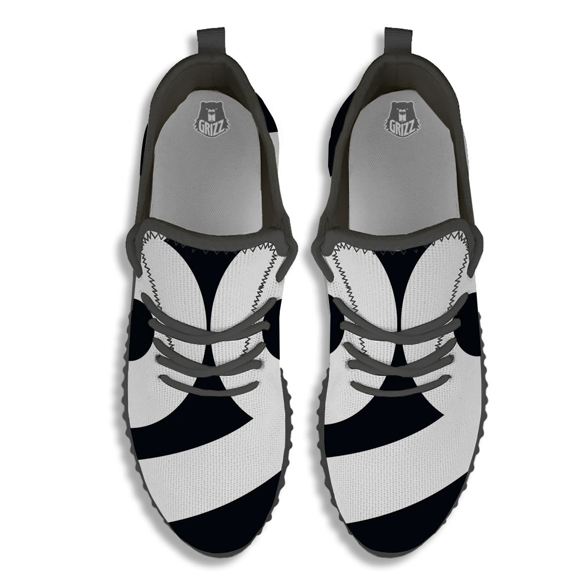 Cancer Sign White And Black Print Black Walking Shoes-grizzshop