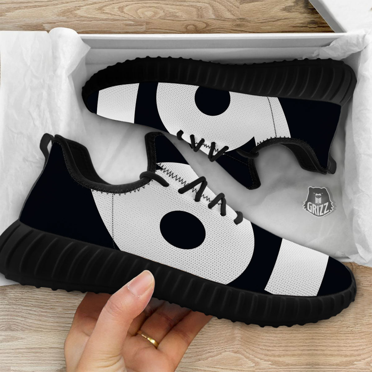 Cancer Sign White And Black Print Black Walking Shoes-grizzshop