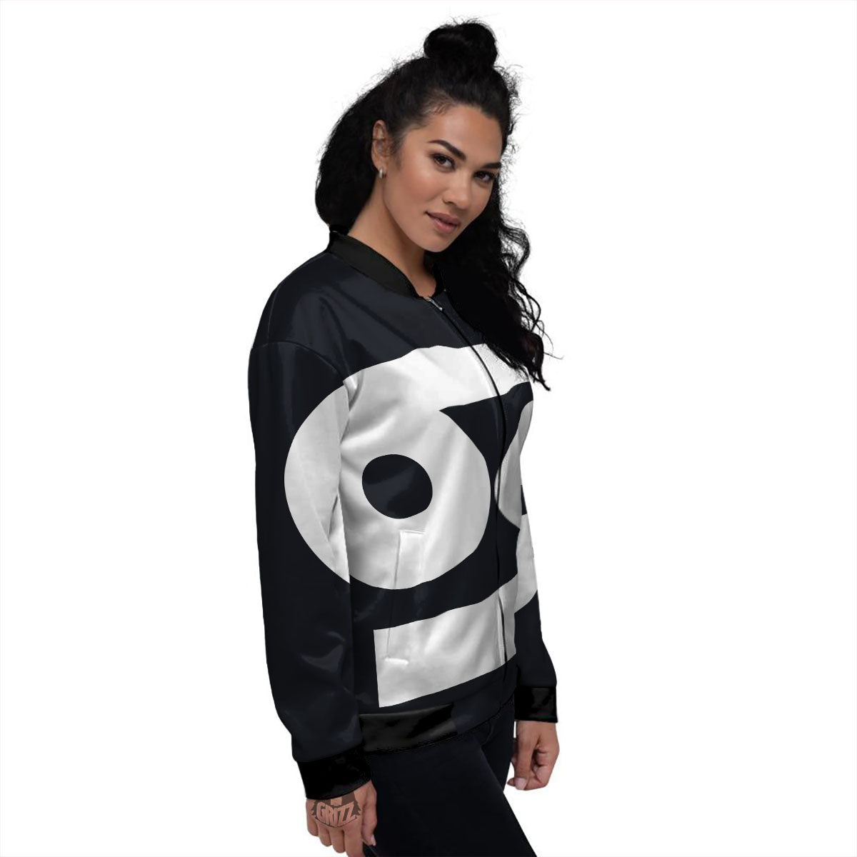 Cancer Sign White And Black Print Women's Bomber Jacket-grizzshop