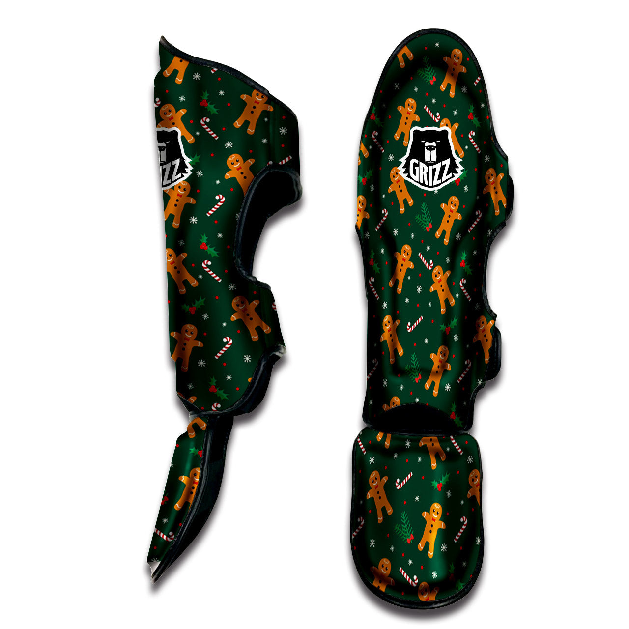 Candy And Christmas Cookie Print Pattern Muay Thai Shin Guards-grizzshop