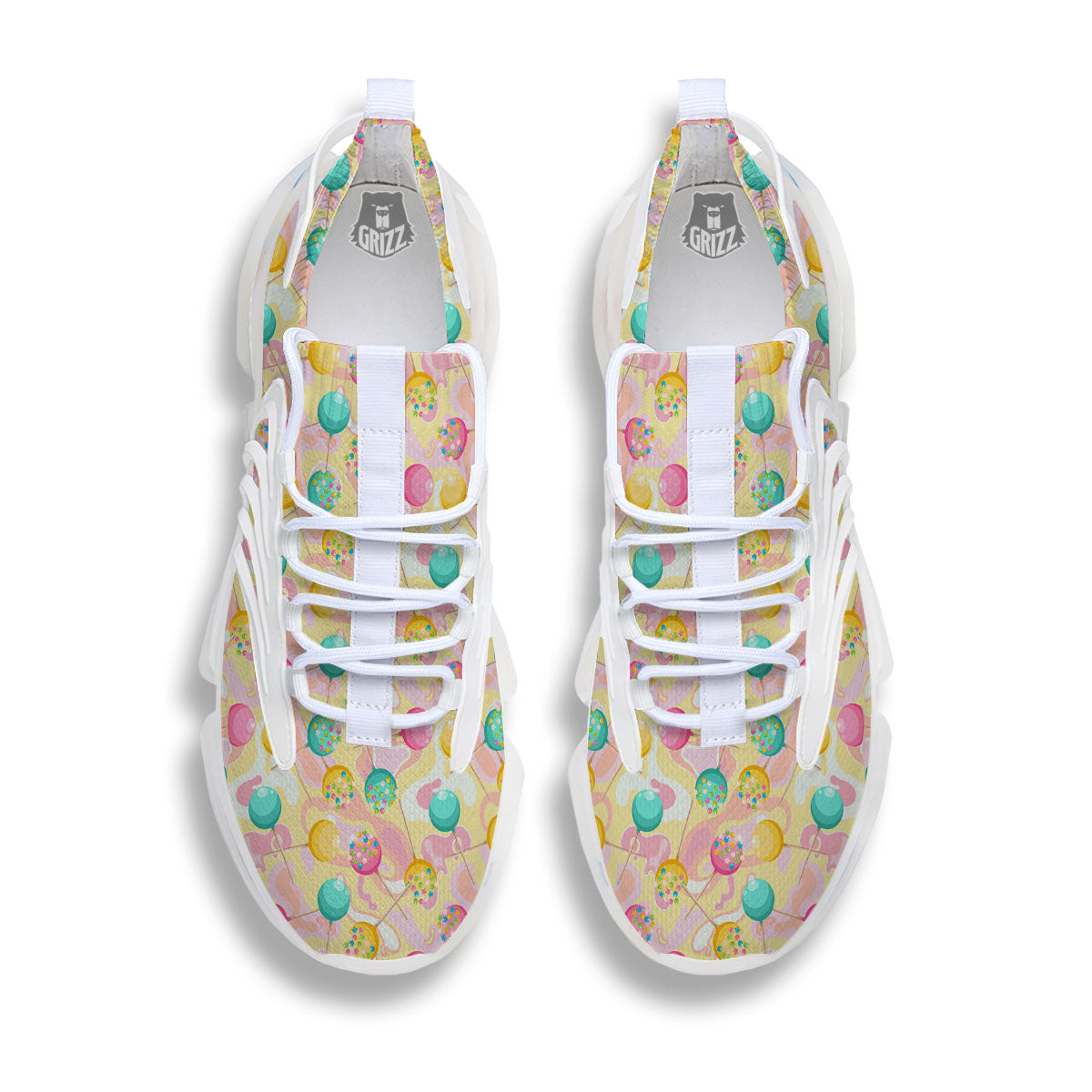 Candy And Colorful Lollipop Print White Gym Shoes-grizzshop