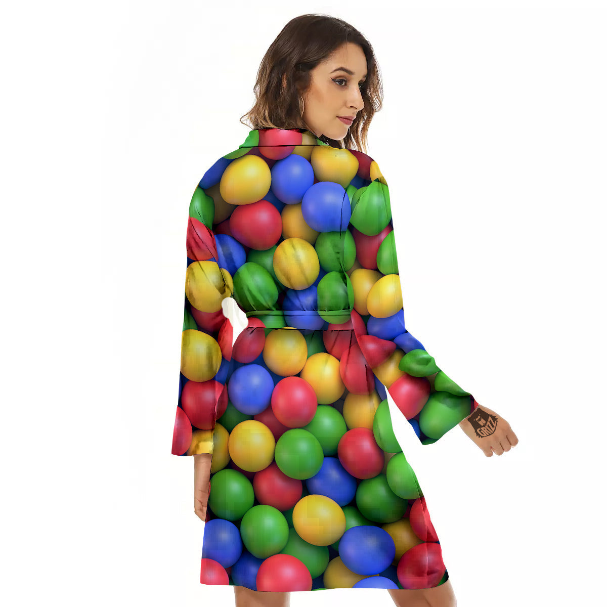 Candy Ball Colorful Print Women's Robe-grizzshop