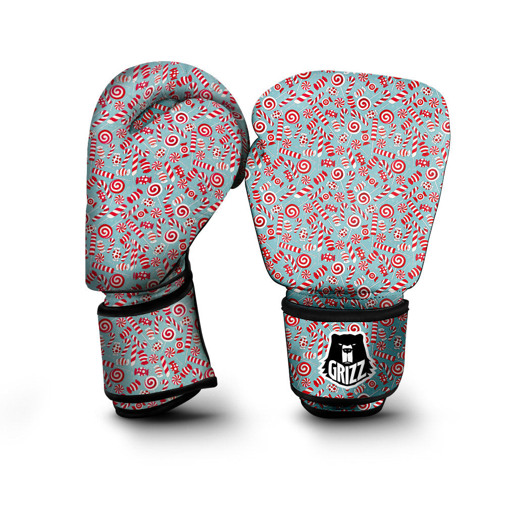 Candy Cane Christmas Print Pattern Boxing Gloves-grizzshop