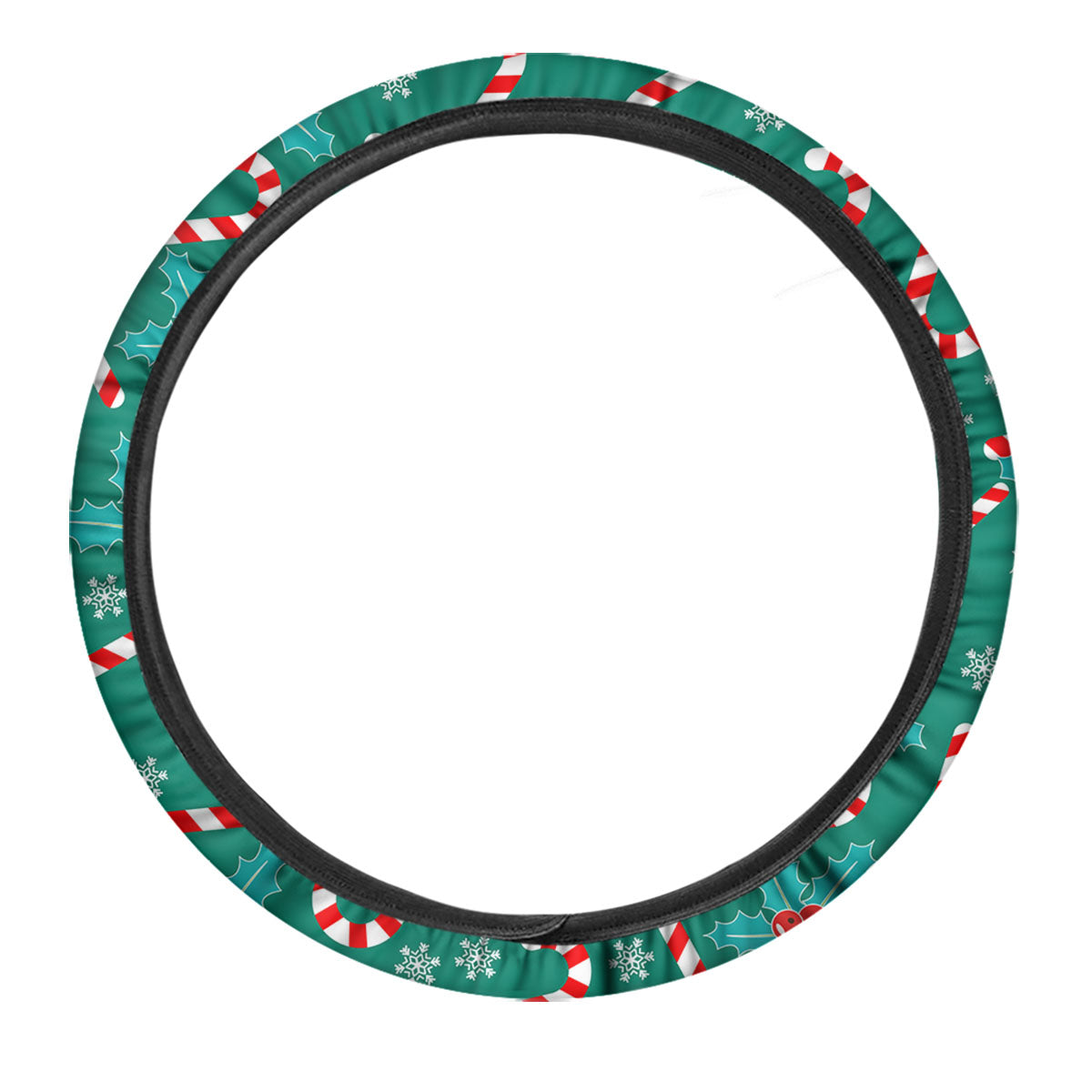 Candy Cane Merry Christmas Print Pattern Car Steering Wheel Cover-grizzshop