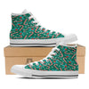 Candy Cane Merry Christmas Print Pattern White High Top Shoes-grizzshop