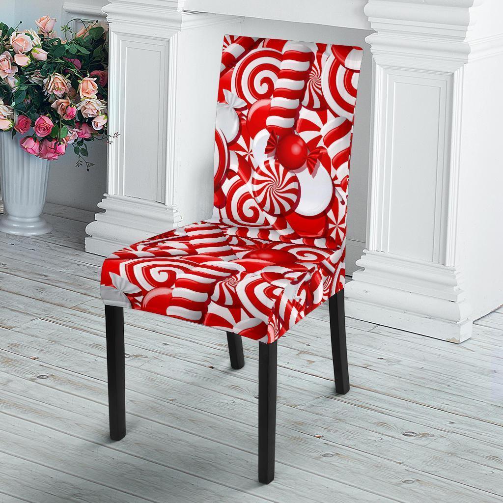 Candy Cane Print Pattern Chair Cover-grizzshop