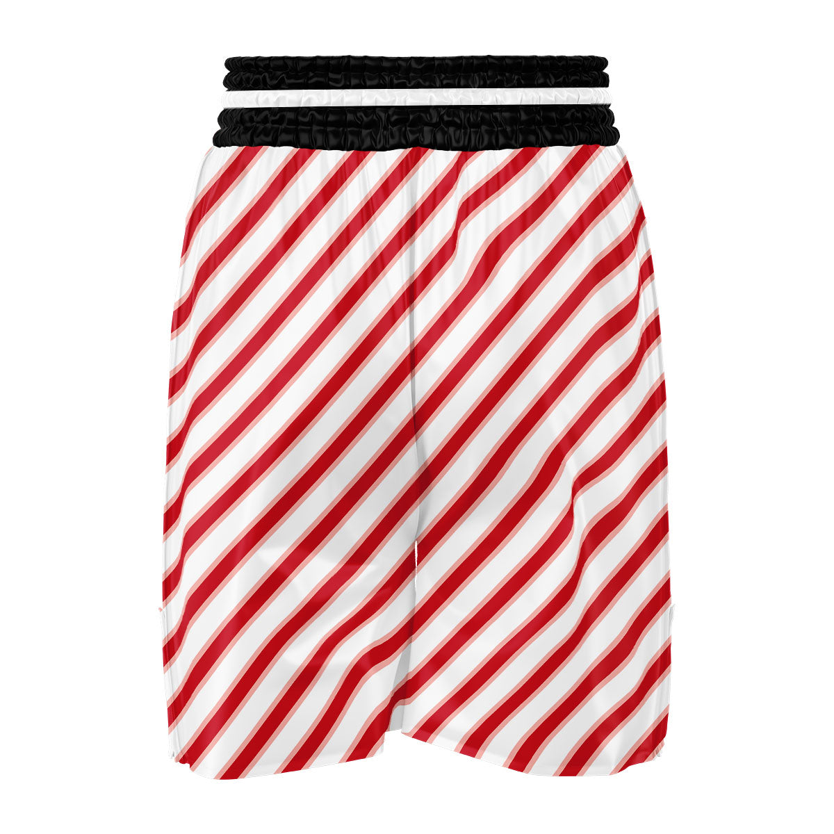 Candy Cane Stripes White And Red Print Boxing Shorts-grizzshop