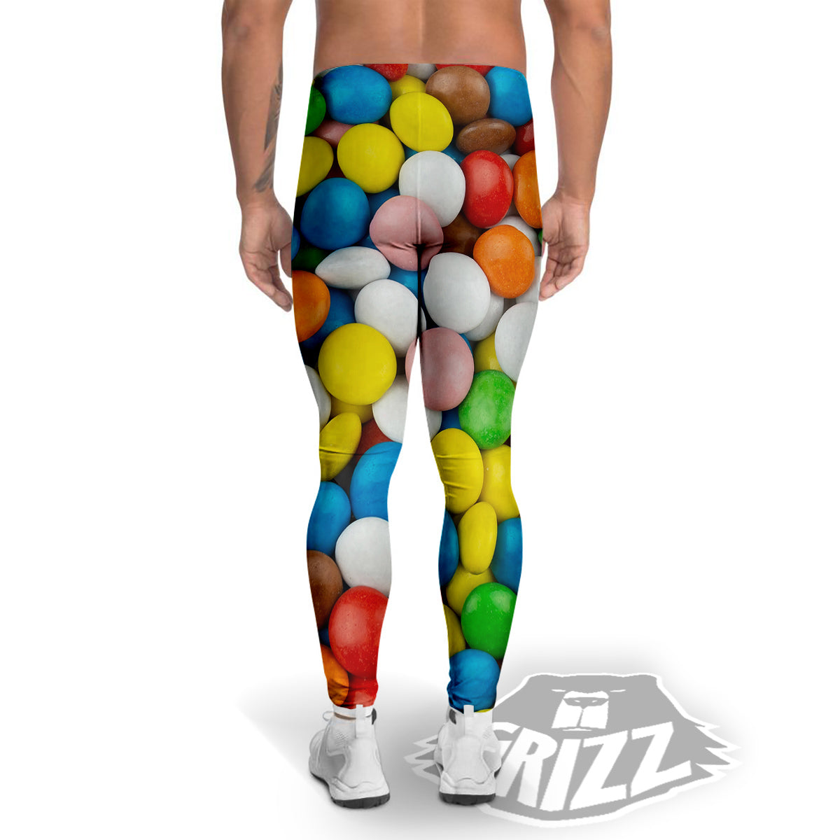 Candy Chocolate Colorful Print Men's Leggings-grizzshop