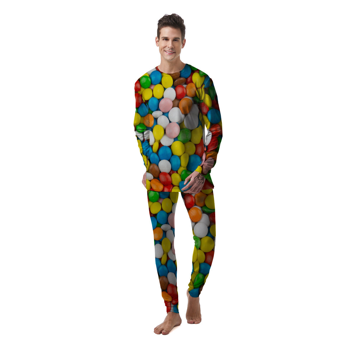 Candy Chocolate Colorful Print Men's Pajamas-grizzshop
