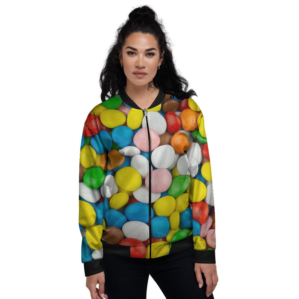 Candy Chocolate Colorful Print Women's Bomber Jacket-grizzshop