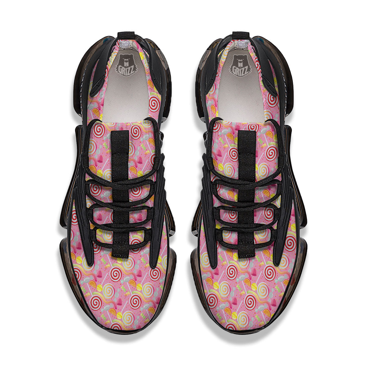 Candy Colorful Print Pattern Black Gym Shoes-grizzshop