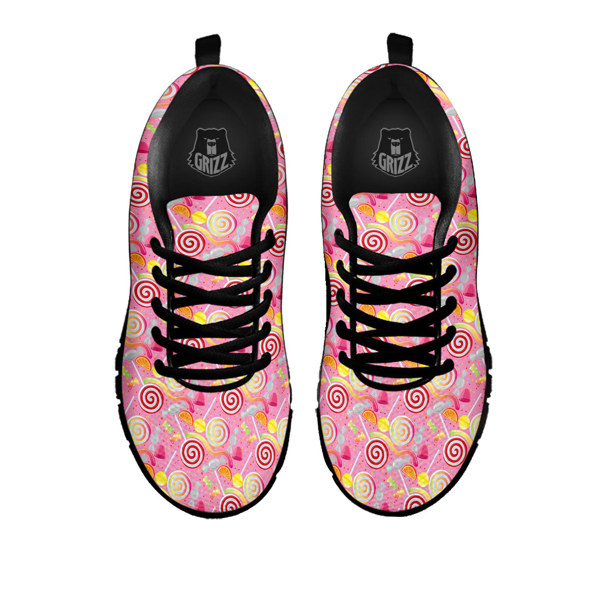Candy Colorful Print Pattern Black Sneaker-grizzshop
