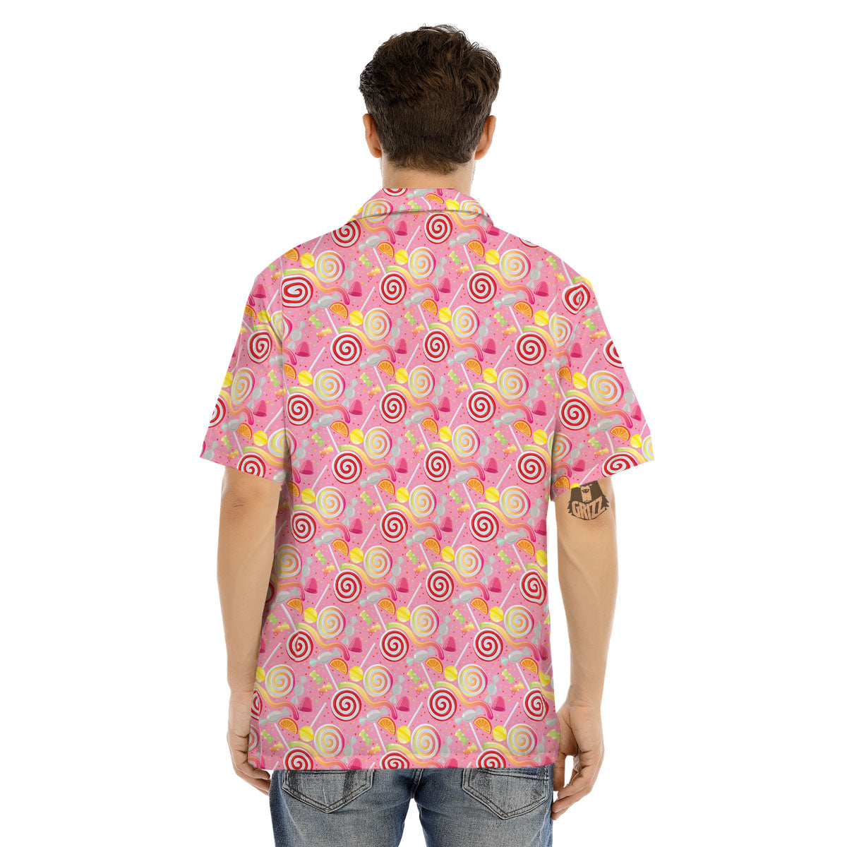 Candy Colorful Print Pattern Men's Hawaiian Shirt-grizzshop