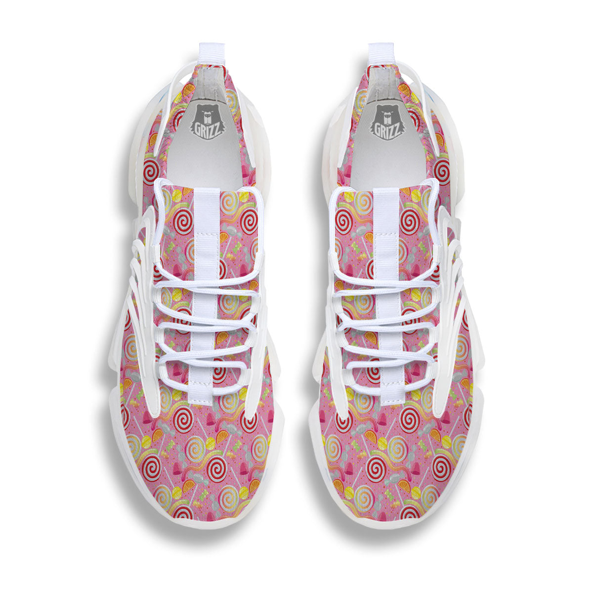 Candy Colorful Print Pattern White Gym Shoes-grizzshop