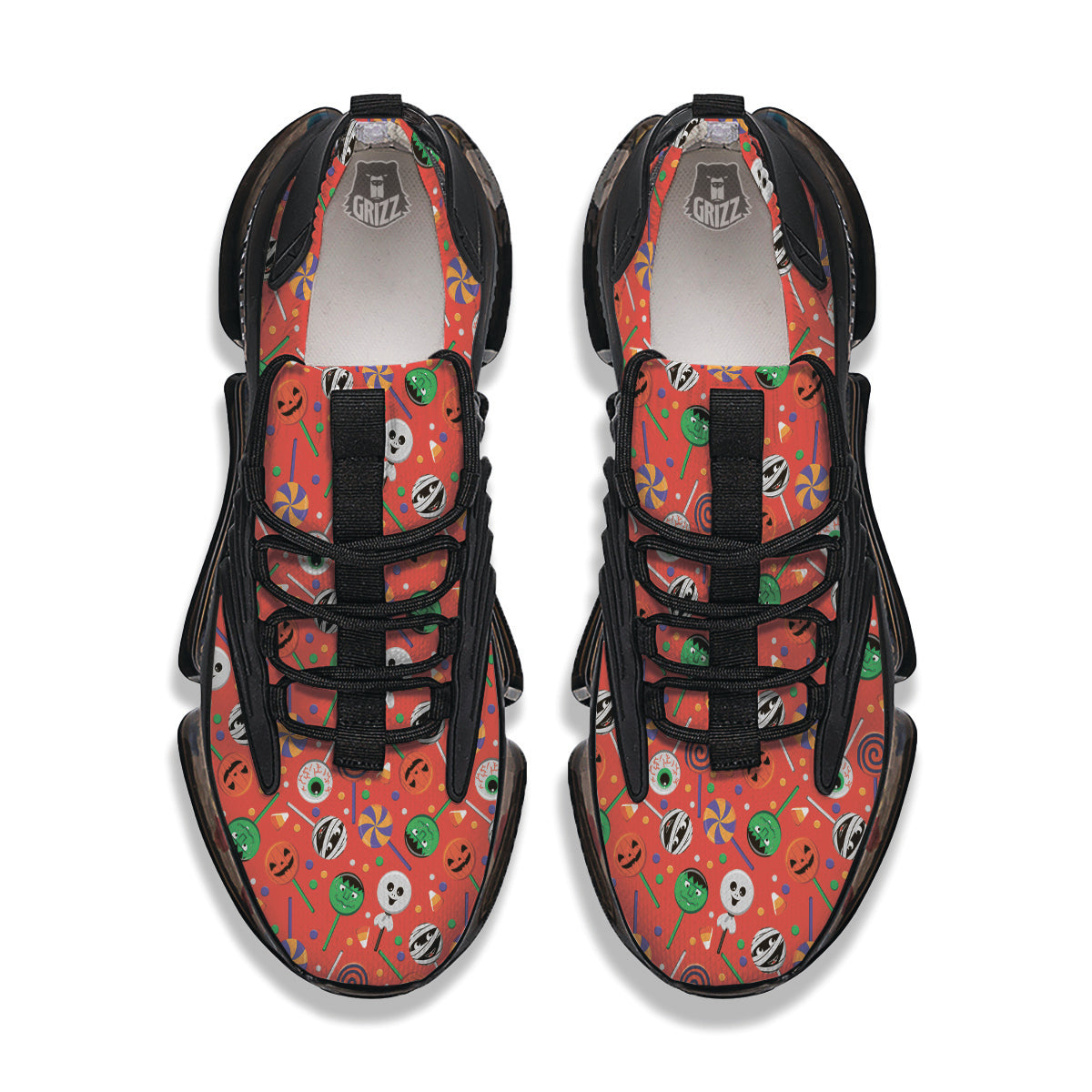 Candy Cute Halloween Print Pattern Black Gym Shoes-grizzshop